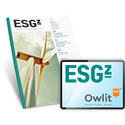 ESGZ - Die Fachzeitschrift für Nachhaltigkeit & Recht (Gratis-Paket)