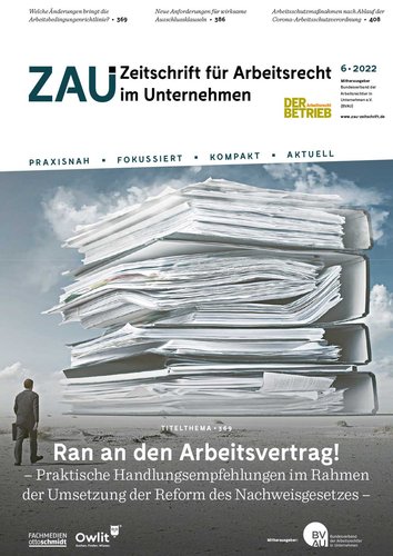 ZAU – Zeitschrift für Arbeitsrecht im Unternehmen Einzelausgaben (PDF)